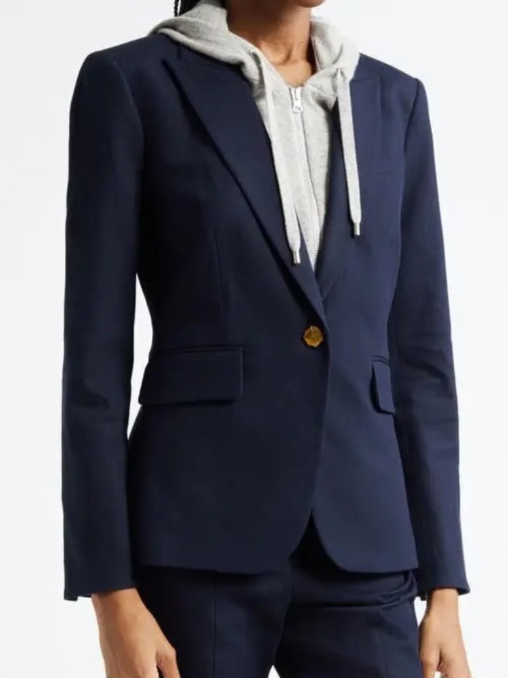 Veronica Beard Navy Cutaway Dickey Jacket with Gold Button NWT SZ 4 $648